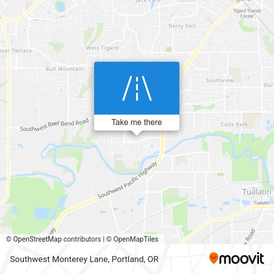 Southwest Monterey Lane map