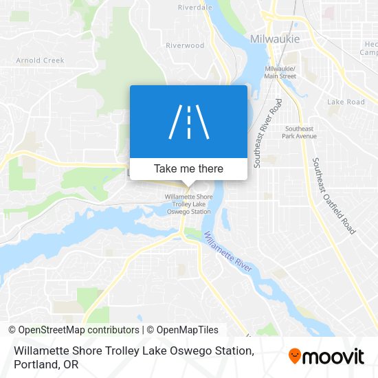 Mapa de Willamette Shore Trolley Lake Oswego Station