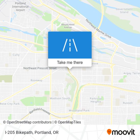 Mapa de I-205 Bikepath
