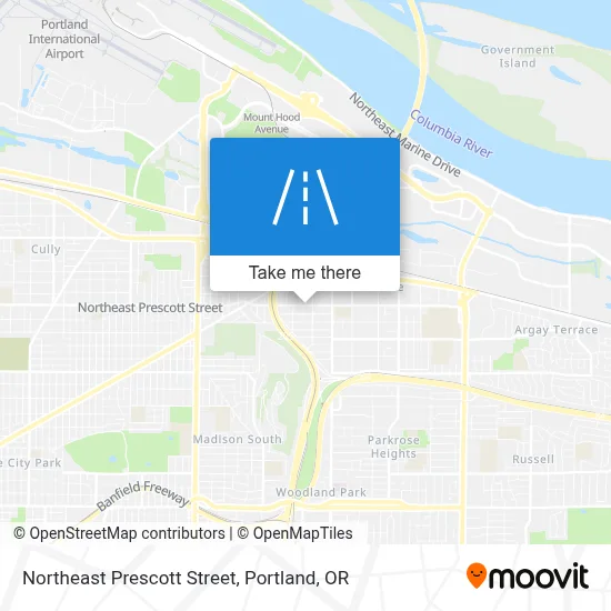 Northeast Prescott Street map