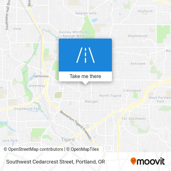 Mapa de Southwest Cedarcrest Street