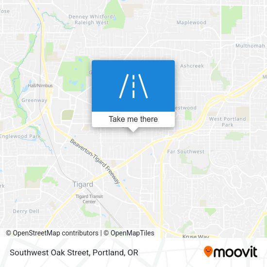 Southwest Oak Street map
