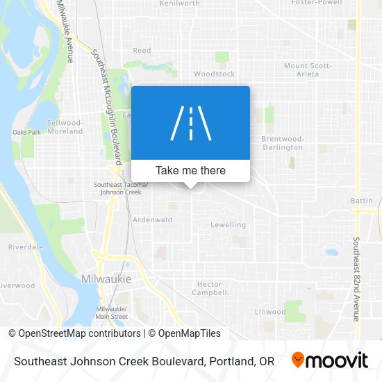 Southeast Johnson Creek Boulevard map