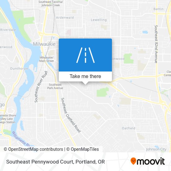 Southeast Pennywood Court map