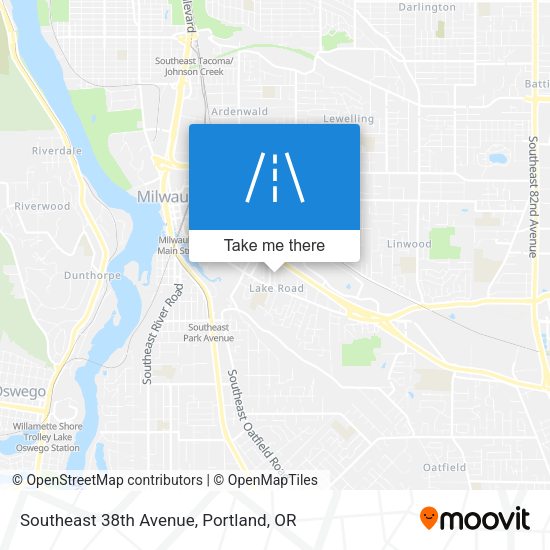 Mapa de Southeast 38th Avenue