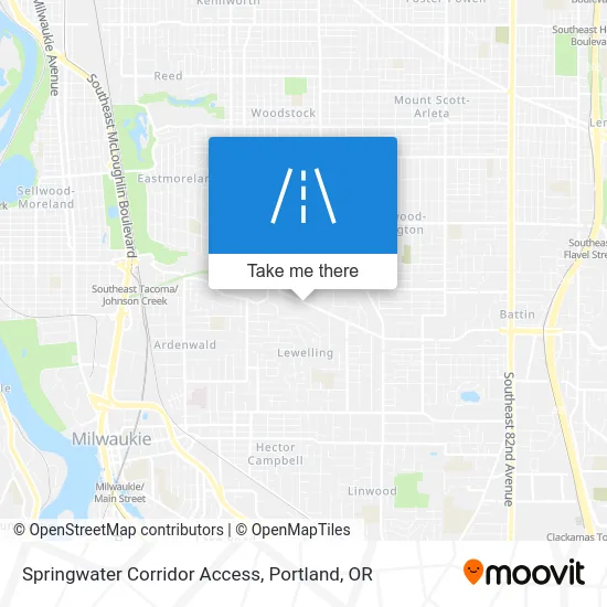 Springwater Corridor Access map