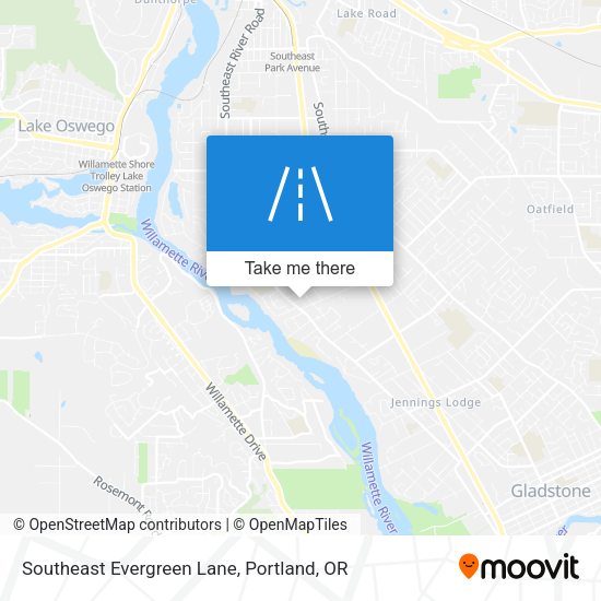 Southeast Evergreen Lane map