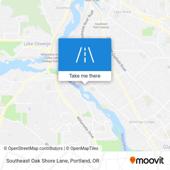 Southeast Oak Shore Lane map