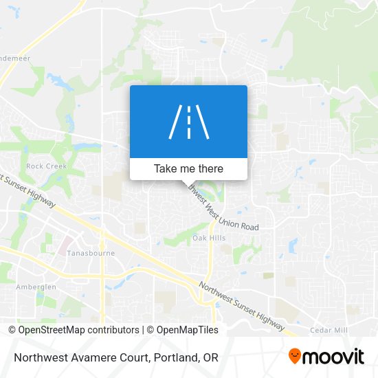 Northwest Avamere Court map
