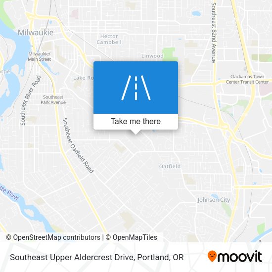 Southeast Upper Aldercrest Drive map