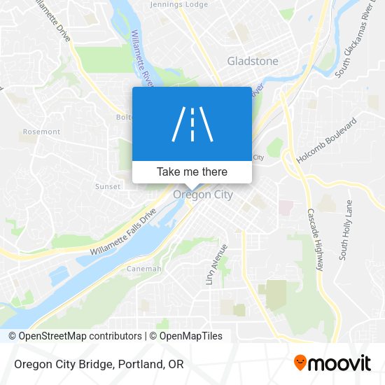 Oregon City Bridge map