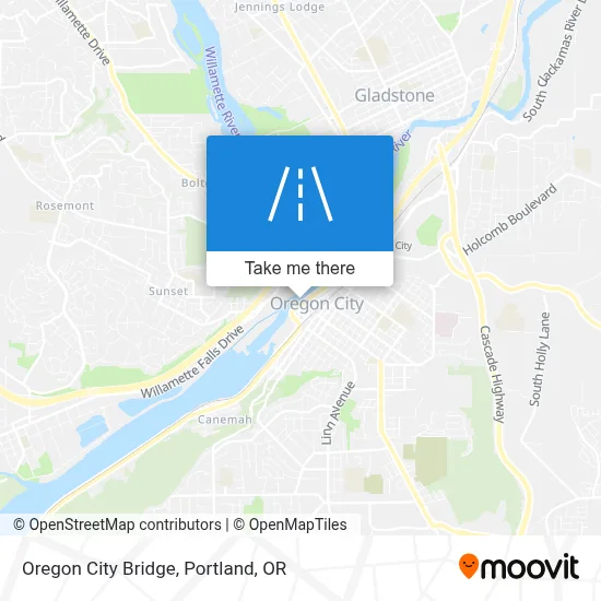 Oregon City Bridge map