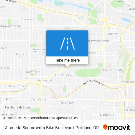 Alameda-Sacramento Bike Boulevard map