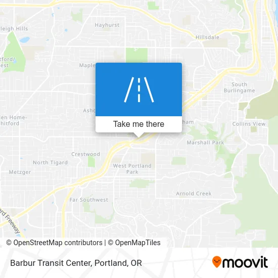 Barbur Transit Center map
