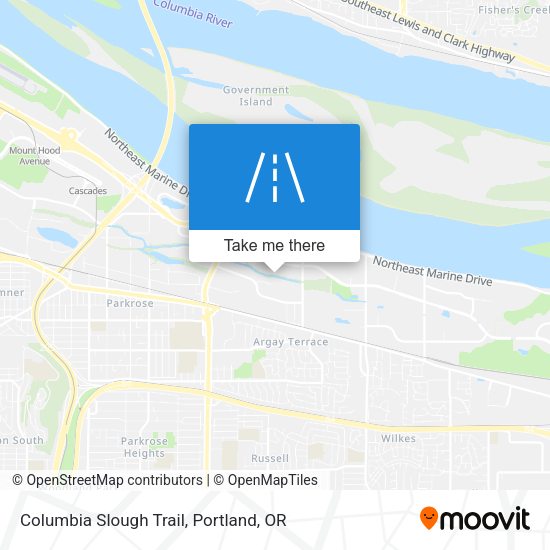 Mapa de Columbia Slough Trail