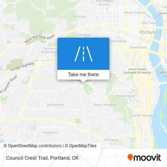 Council Crest Trail map