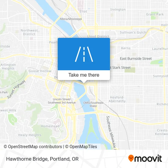 Hawthorne Bridge map