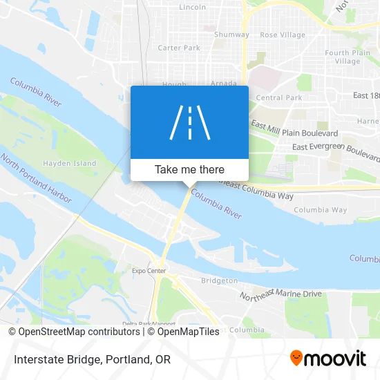 Interstate Bridge map