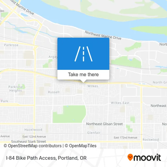 I-84 Bike Path Access map