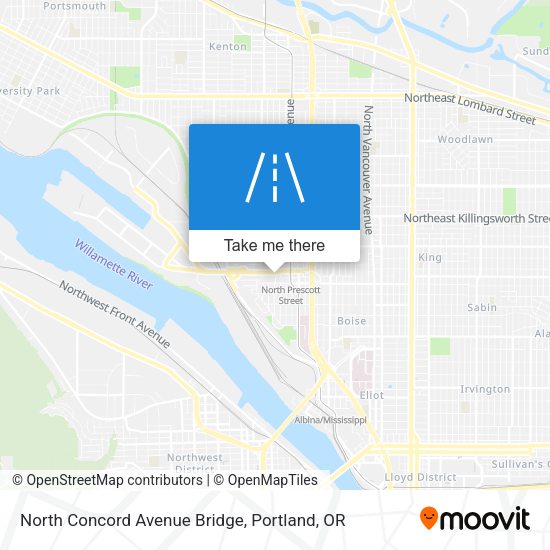 North Concord Avenue Bridge map