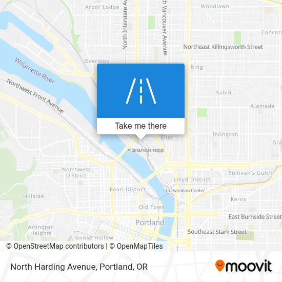 North Harding Avenue map