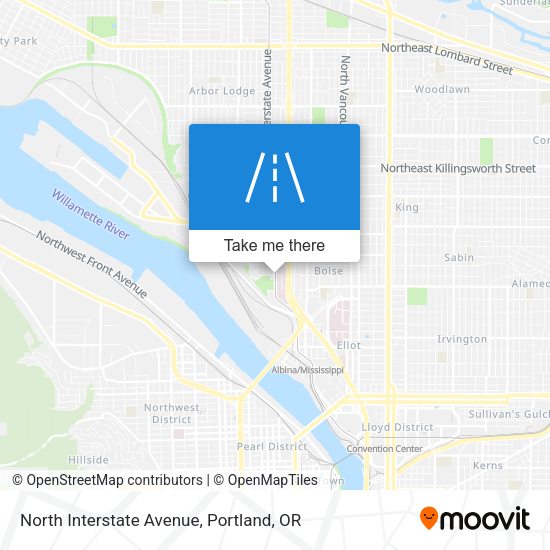 North Interstate Avenue map