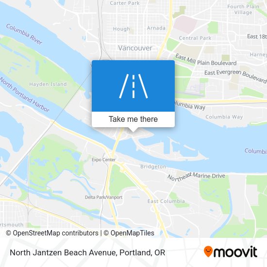 North Jantzen Beach Avenue map