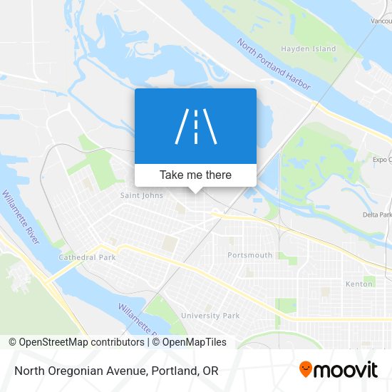 North Oregonian Avenue map