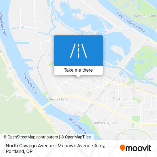 North Oswego Avenue - Mohawk Avenue Alley map