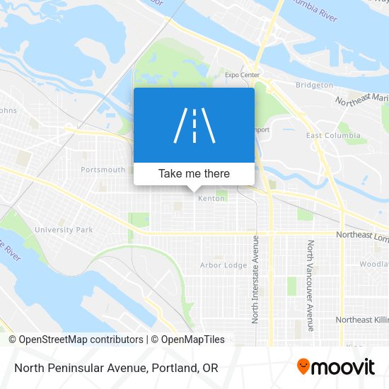 North Peninsular Avenue map