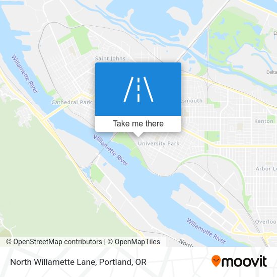 North Willamette Lane map
