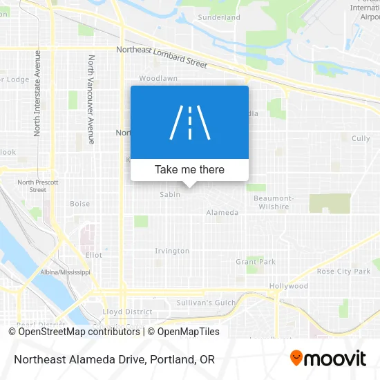 Northeast Alameda Drive map