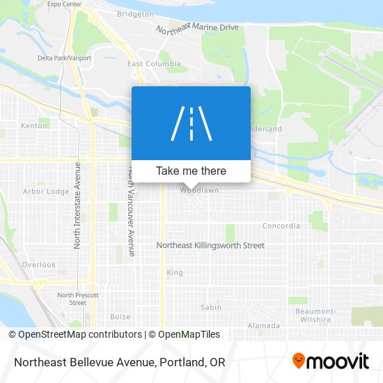 Northeast Bellevue Avenue map