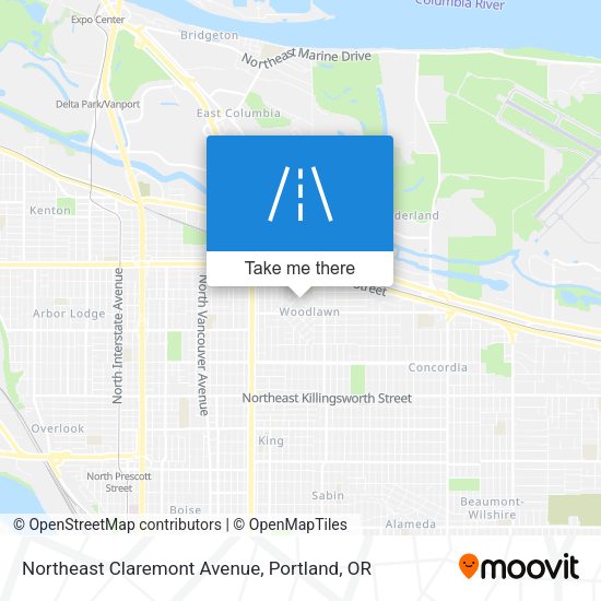 Northeast Claremont Avenue map