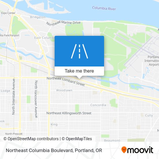 Northeast Columbia Boulevard map