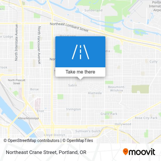 Northeast Crane Street map