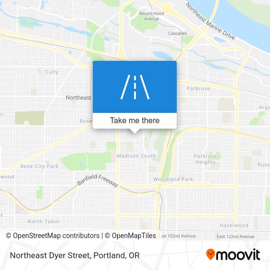 Northeast Dyer Street map