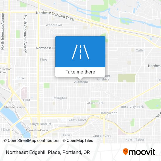 Northeast Edgehill Place map