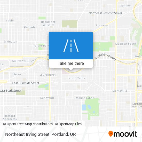 Northeast Irving Street map