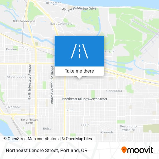 Northeast Lenore Street map