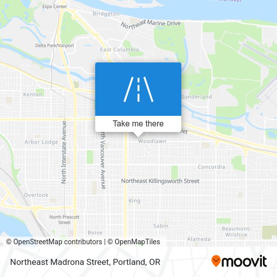 Northeast Madrona Street map