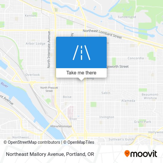 Mapa de Northeast Mallory Avenue