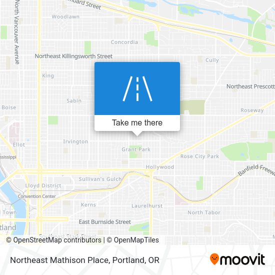Northeast Mathison Place map