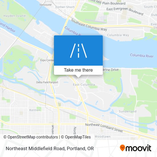 Northeast Middlefield Road map