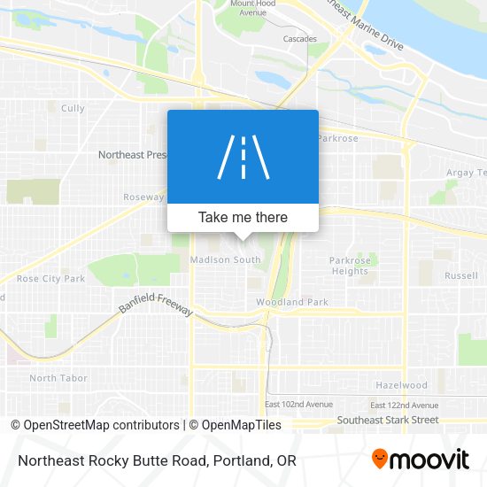 Northeast Rocky Butte Road map