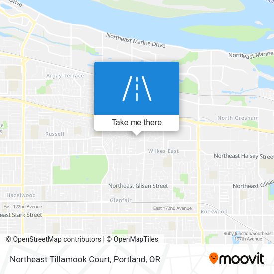 Northeast Tillamook Court map