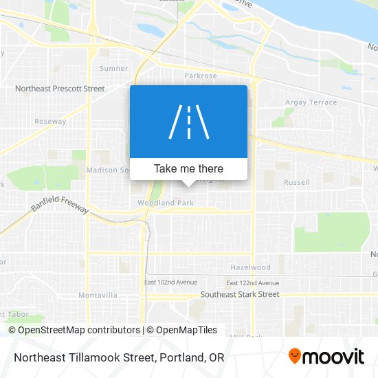 Mapa de Northeast Tillamook Street