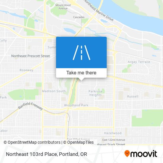 Northeast 103rd Place map