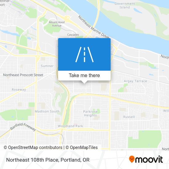 Northeast 108th Place map