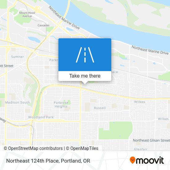 Northeast 124th Place map